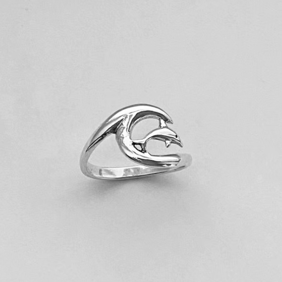 Ocean Wave Dolphin Ring - Picture 6 of 8